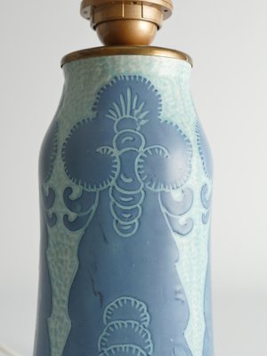 Art Nouveau Pale Blue Ceramic Table Lamp by Josef Ekberg for Gustavsberg, 1919-RUK-1821678