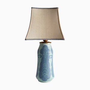 Art Nouveau Pale Blue Ceramic Table Lamp by Josef Ekberg for Gustavsberg, 1919-RUK-1821678