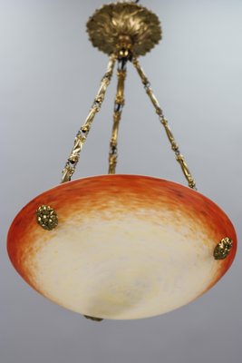 Art Nouveau Pate de Verre Glass Bowl Pendant Light by Charles Schneider, 1920s-KEG-1179939