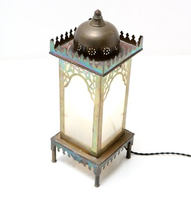 Art Nouveau Patinated Brass Arts & Craft Table Lamp, 1900s-MY-1332912