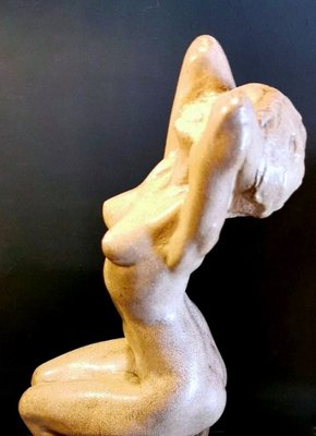 Art Nouveau Patinated Plaster of Paris Sculpture by Joseph Zomers, Belgium-QRS-960897