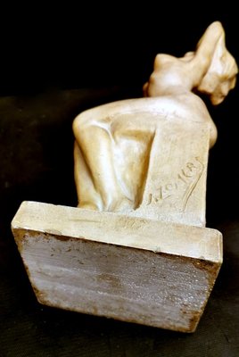 Art Nouveau Patinated Plaster of Paris Sculpture by Joseph Zomers, Belgium-QRS-960897