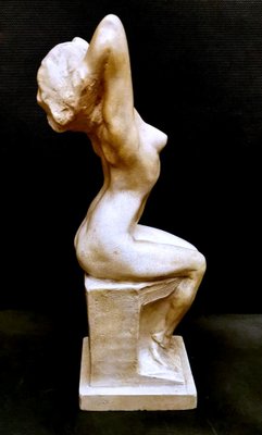 Art Nouveau Patinated Plaster of Paris Sculpture by Joseph Zomers, Belgium-QRS-960897