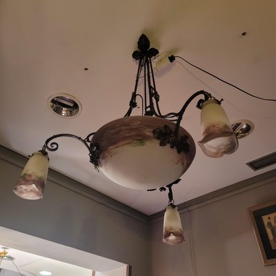 Art Nouveau Pendant Light from Muller Fréres, France, 1920s-NUC-2027637