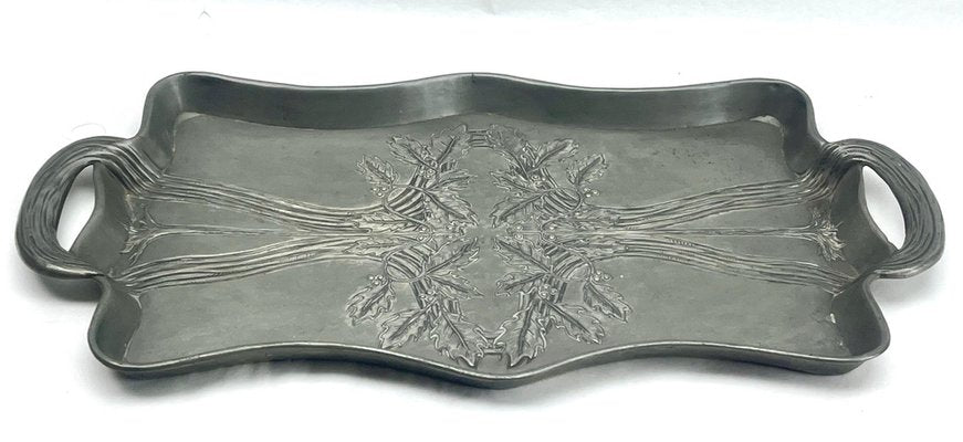 Art Nouveau Pewter Tray from C. Kurz & Company, Tiel, Netherlands, 1930s-MJY-1750912