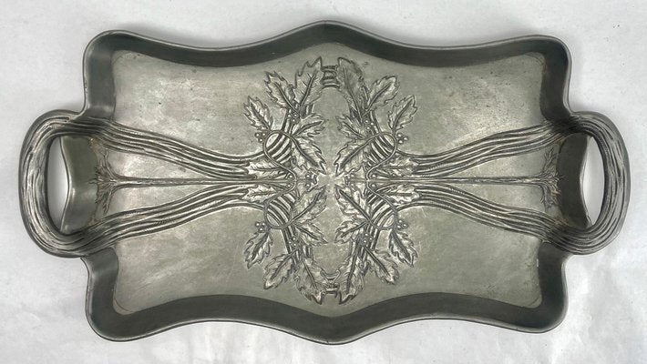 Art Nouveau Pewter Tray from C. Kurz & Company, Tiel, Netherlands, 1930s-MJY-1750912