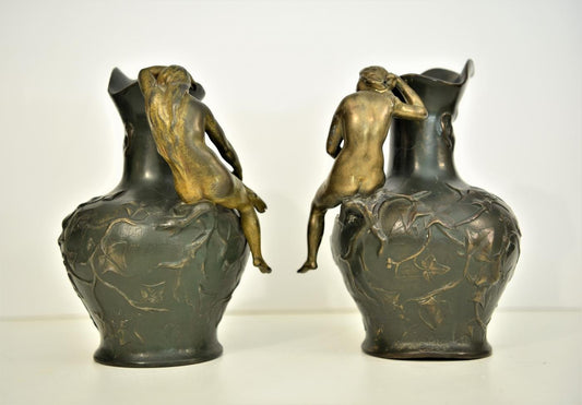 Art Nouveau Pitchers from Charles Théodore Perron, 1900s, Set of 2