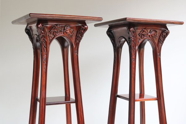 Art Nouveau Plant Stands / Pedestals by Louis Majorelle, France, 1907, Set of 2-WIP-1735981