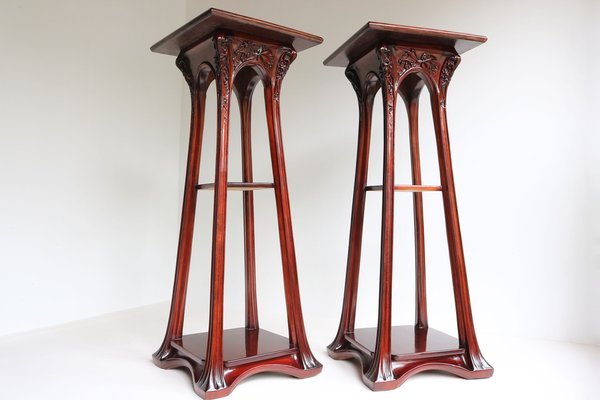 Art Nouveau Plant Stands / Pedestals by Louis Majorelle, France, 1907, Set of 2-WIP-1735981