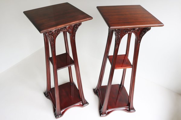 Art Nouveau Plant Stands / Pedestals by Louis Majorelle, France, 1907, Set of 2-WIP-1735981