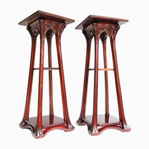 Art Nouveau Plant Stands / Pedestals by Louis Majorelle, France, 1907, Set of 2-WIP-1735981