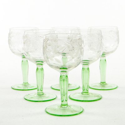 Art Nouveau Polish Wine Glasses, 1900s, Set of 6-BKO-1823056