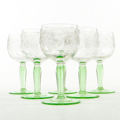 Art Nouveau Polish Wine Glasses, 1900s, Set of 6-BKO-1823056