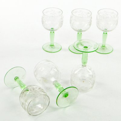 Art Nouveau Polish Wine Glasses, 1900s, Set of 6-BKO-1823056