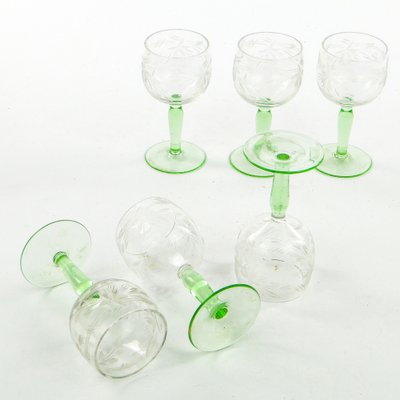 Art Nouveau Polish Wine Glasses, 1900s, Set of 6-BKO-1823056