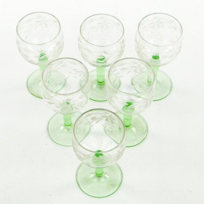 Art Nouveau Polish Wine Glasses, 1900s, Set of 6-BKO-1823056