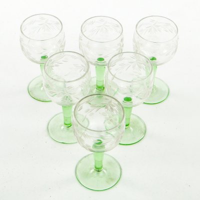 Art Nouveau Polish Wine Glasses, 1900s, Set of 6-BKO-1823056