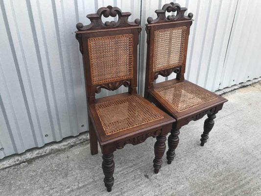 Art Nouveau Raffia Chairs, 1920s, Set of 2-WQQ-1251726