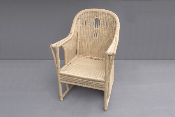 Art Nouveau Rattan Armchair, 1890s-DUM-1420801