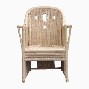 Art Nouveau Rattan Armchair, 1890s-DUM-1420801