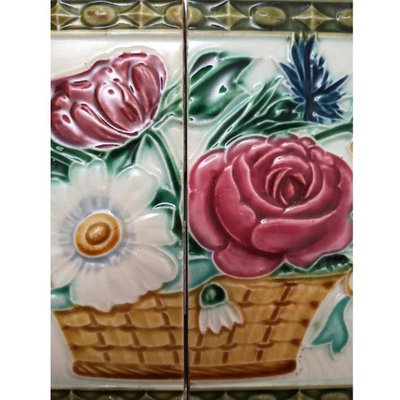 Art Nouveau Relief Tiles from Morialmé, 1900s, Set of 2-VDW-914538