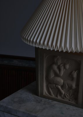 Art Nouveau Sandstone Table Lamp by Illums Bolighus, Copenhagen, 1930s-WRF-1324328