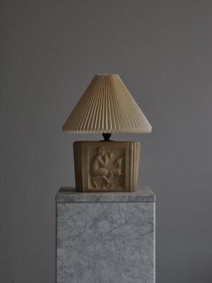 Art Nouveau Sandstone Table Lamp by Illums Bolighus, Copenhagen, 1930s-WRF-1324328