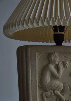 Art Nouveau Sandstone Table Lamp by Illums Bolighus, Copenhagen, 1930s-WRF-1324328