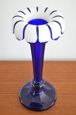 Art Nouveau Scandinavian Blue Glass Vase, Denmark, 1890s-OV-1384143