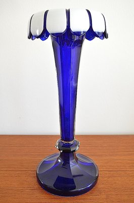 Art Nouveau Scandinavian Blue Glass Vase, Denmark, 1890s-OV-1384143