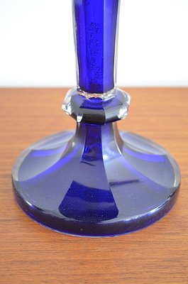 Art Nouveau Scandinavian Blue Glass Vase, Denmark, 1890s-OV-1384143