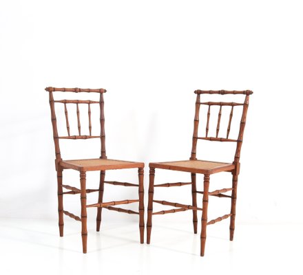 Art Nouveau Side Chairs in Faux Bamboo, Set of 2-MY-1181252