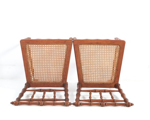 Art Nouveau Side Chairs in Faux Bamboo, Set of 2-MY-1181252