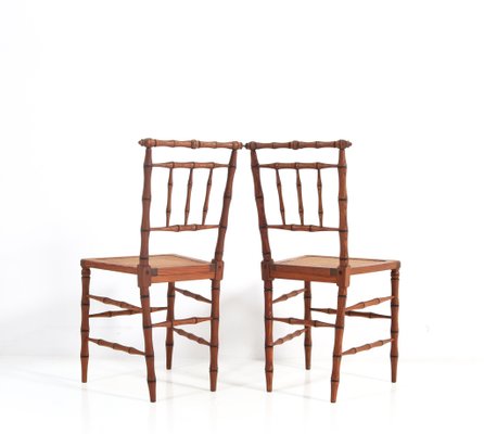 Art Nouveau Side Chairs in Faux Bamboo, Set of 2-MY-1181252