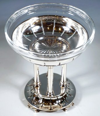 Art Nouveau Silver Centerpiece with Glass Bowl by F. Schlesinger, 1890s-EMT-2039411