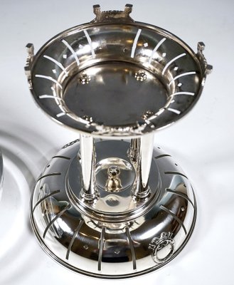 Art Nouveau Silver Centerpiece with Glass Bowl by F. Schlesinger, 1890s-EMT-2039411