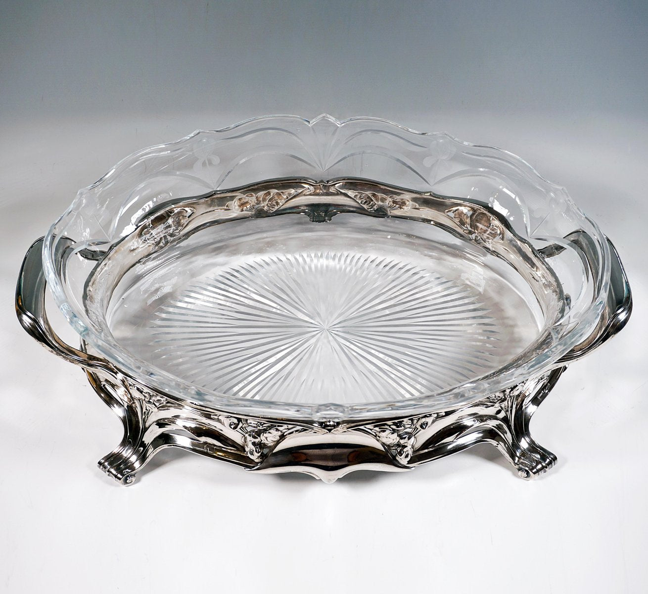 Art Nouveau Silver Jardinière by Bruckmann & Sons for Lazarus Posen, Germany, 1900s