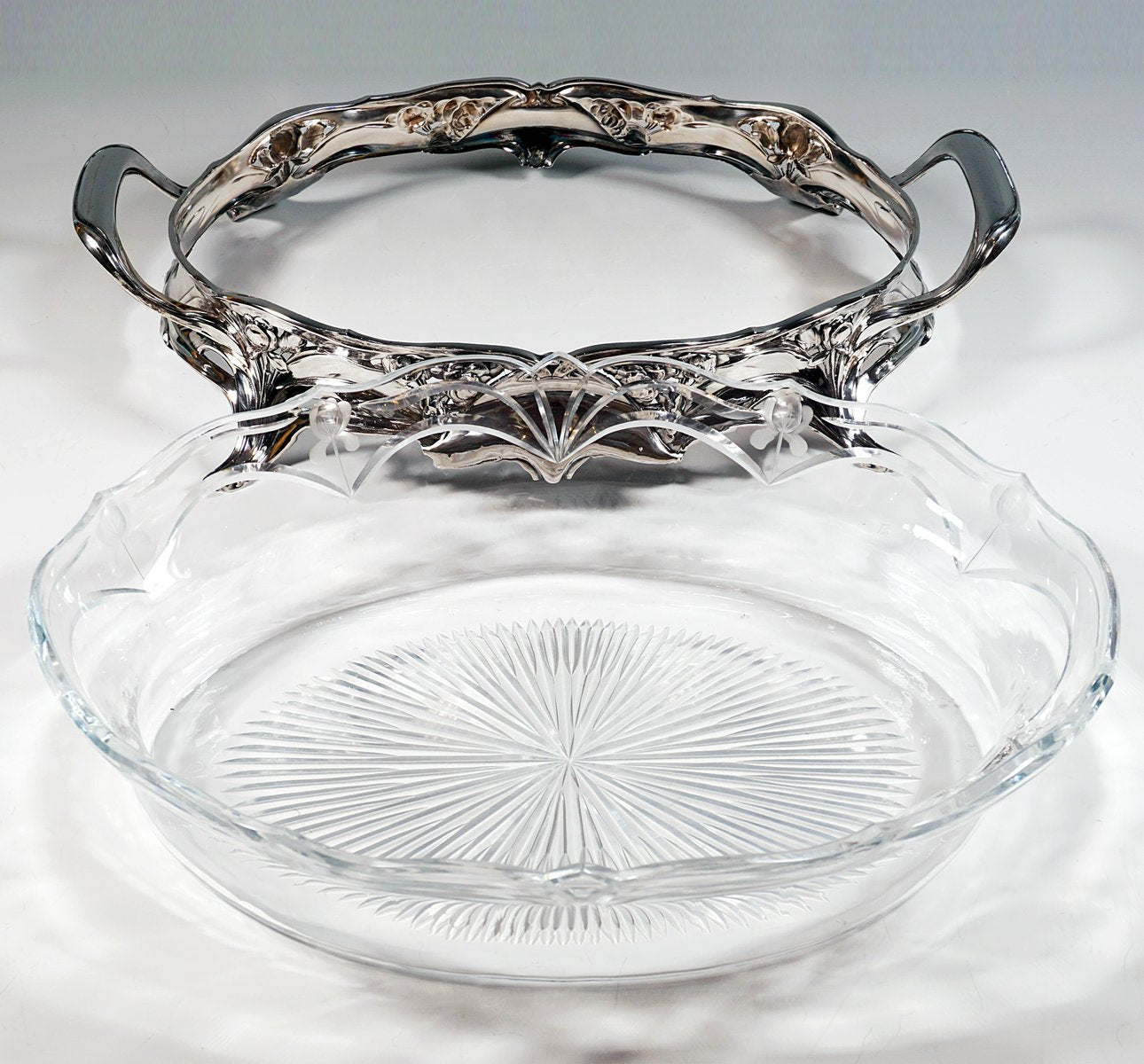 Art Nouveau Silver Jardinière by Bruckmann & Sons for Lazarus Posen, Germany, 1900s