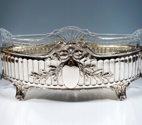 Art Nouveau Silver Jardinière in Navette Form from Koch & Bergfeld, Germany, 1900s-EMT-1722019