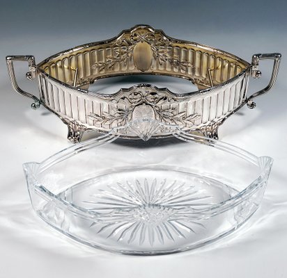 Art Nouveau Silver Jardinière in Navette Form from Koch & Bergfeld, Germany, 1900s-EMT-1722019