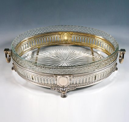 Art Nouveau Silver Jardinière with Cut Glass Liner by Wilhelm Binder, Germany, 1900s-EMT-1725831