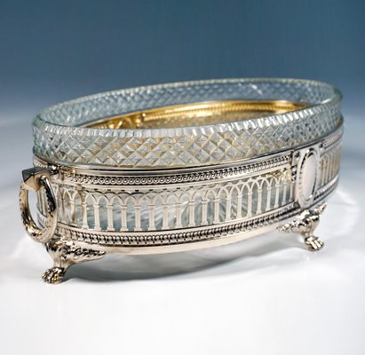 Art Nouveau Silver Jardinière with Cut Glass Liner by Wilhelm Binder, Germany, 1900s-EMT-1725831