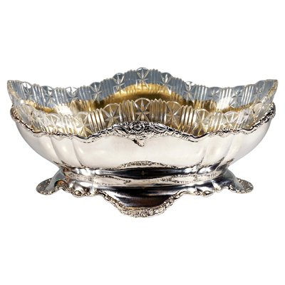 Art Nouveau Silver Jardinière with Cut Glass Liner from Theodor Müller, Germany, 1890s-EMT-1785951