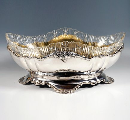 Art Nouveau Silver Jardinière with Cut Glass Liner from Theodor Müller, Germany, 1890s-EMT-1785951