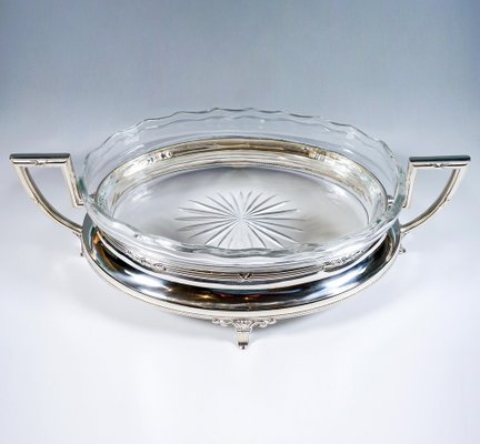 Art Nouveau Silver Jardinière with Waved Glass Liner, Germany, 1900s-EMT-1738112