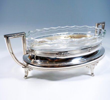 Art Nouveau Silver Jardinière with Waved Glass Liner, Germany, 1900s-EMT-1738112