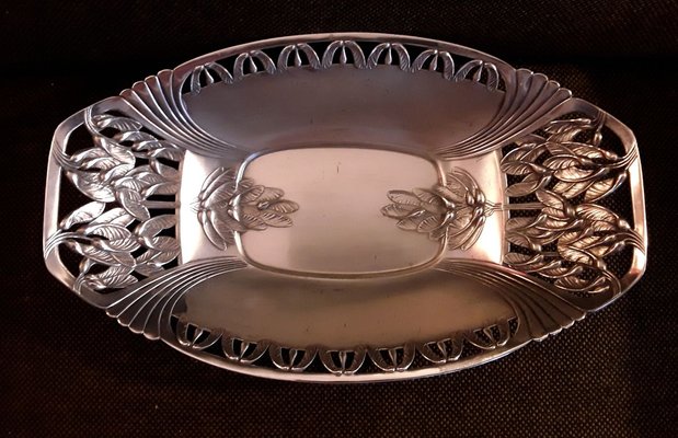 Art Nouveau Silver-Plated Floral Curved Fruit Bowl from WMF, 1900s-HOI-722112