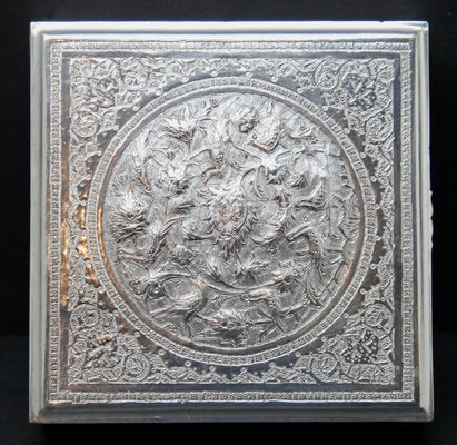 Art Nouveau Silver Plated Repousse Tobacco or Jewelry Box-MJY-1148669