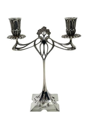 Art Nouveau Sterling Silver CandelabrasSet of 2-UCH-1764985