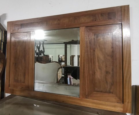 Art Nouveau Style Italian Mahogany Mirror, 1930s-RAQ-1231490